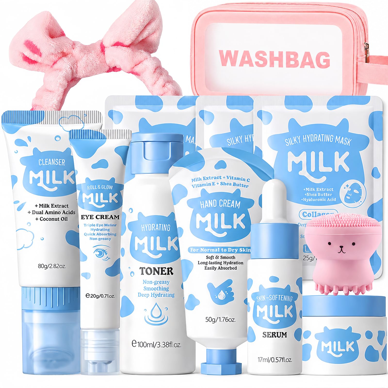 Milk Skin Care Set for Kids, 12 IN 1 Moisturizing & Gentle Milk - Product Imagery