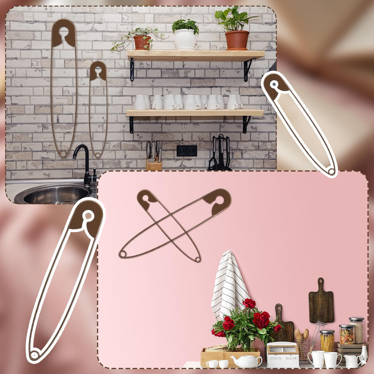 Daifunli 2 Pcs Large Hanging Metal Safety Pins Rustic - Daifunli Official Imagery - 5