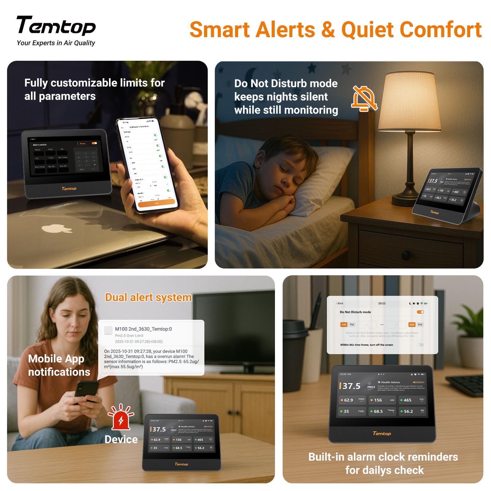 Temtop M100 2nd Gen WiFi Air Quality Monitor 7-in-1