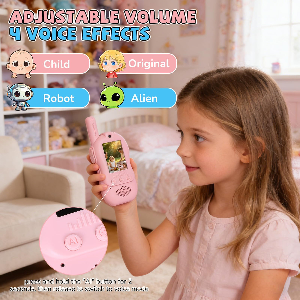 Video Walkie Talkies for Kids with 4 Voice Changers 3 Video - kenvc Official Imagery - 6