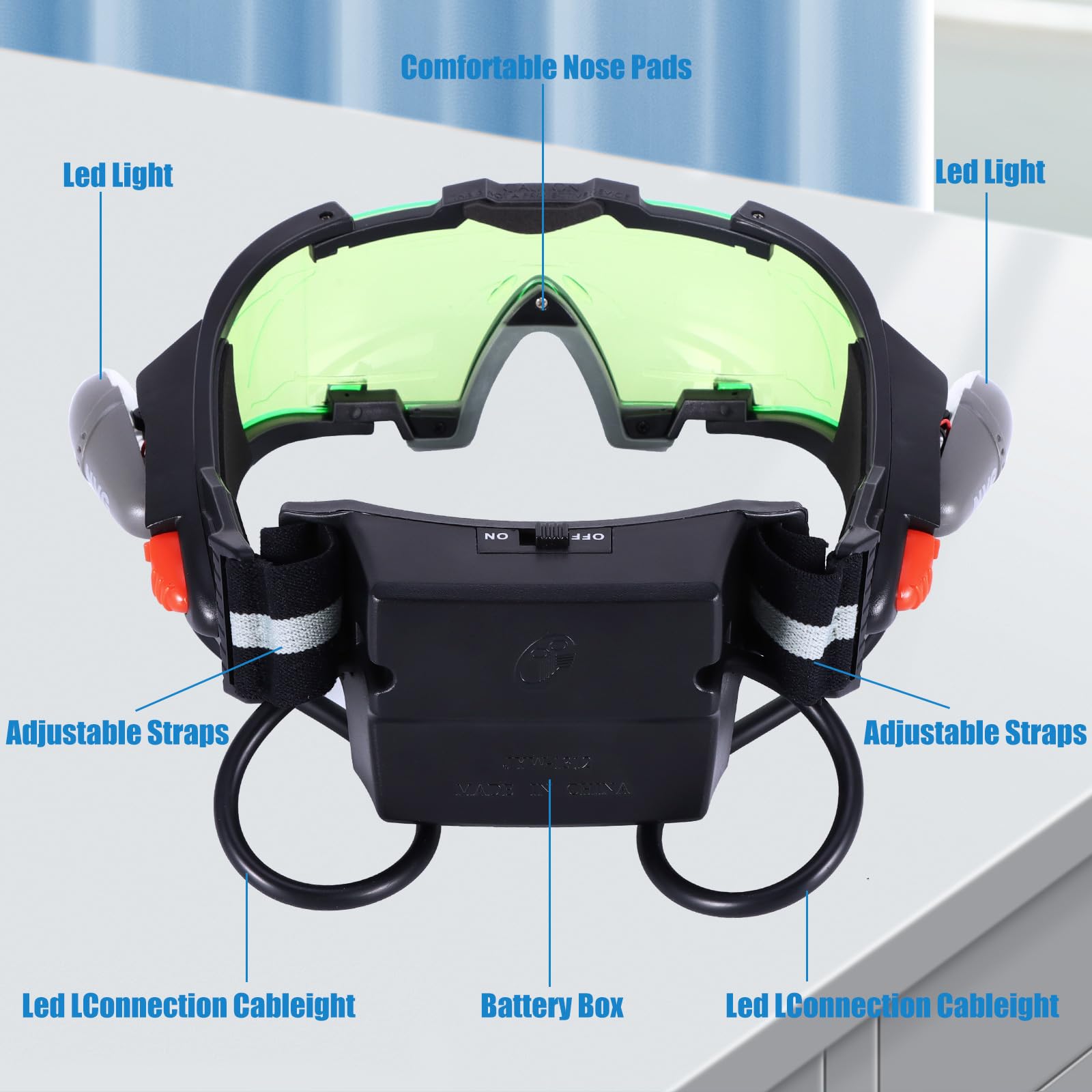 ALLOMN Spy Night Vision Goggles with Flip-Out, Adjustable Kids LED Night Green L - ALLOMN Official Product View 7