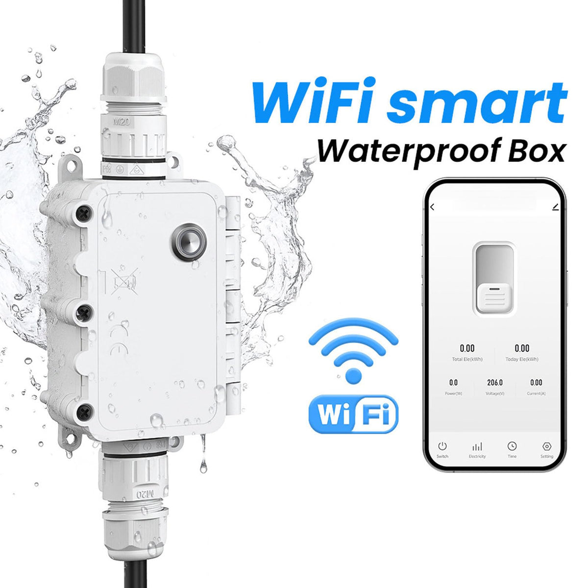 Outdoor WiFi Smart Timer Switch 16A Water Proof Box with APP - YUEHISY Official Imagery - 5