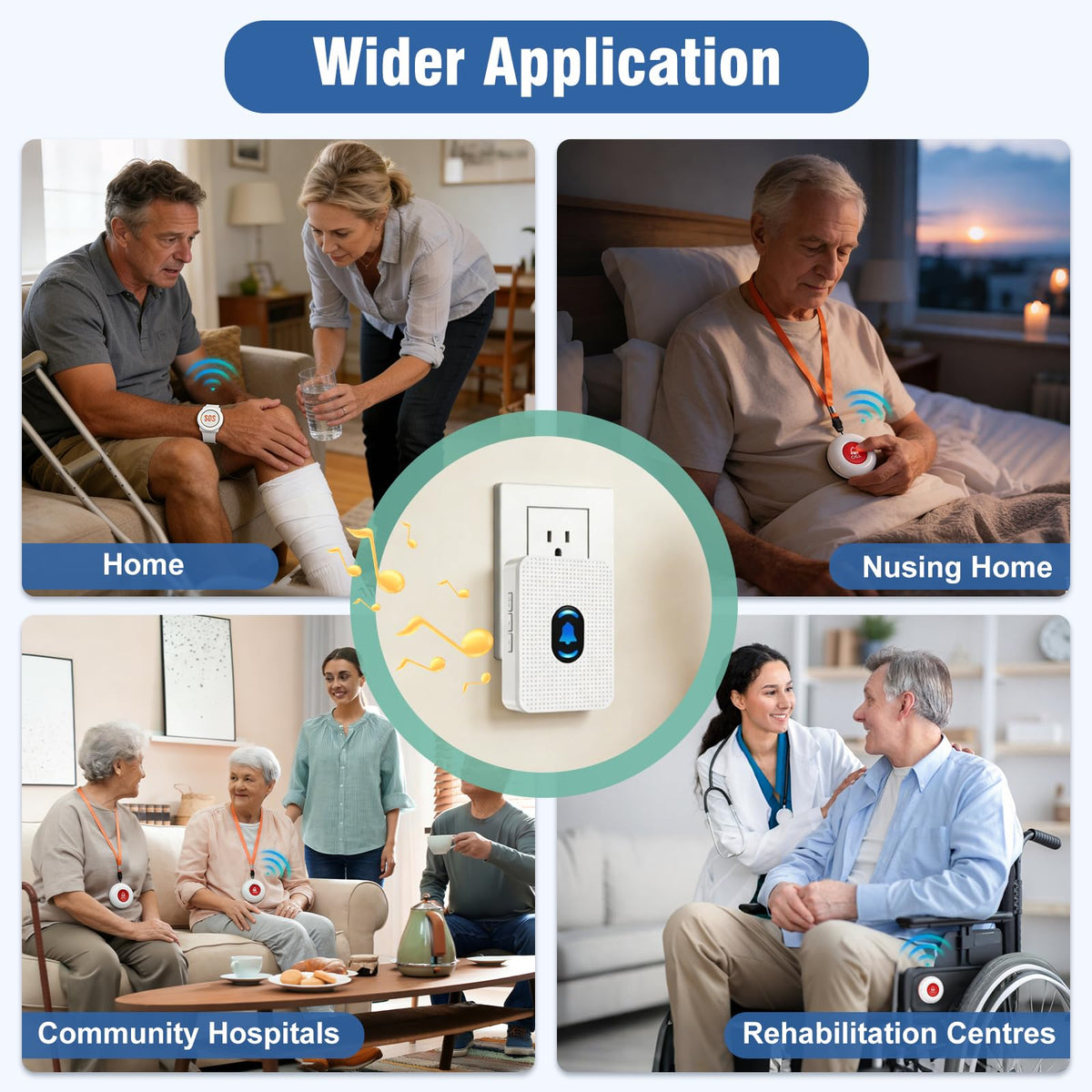 Wireless Caregiver Pager Wrist Call Button Personal Help - Daytech Official Imagery - 7
