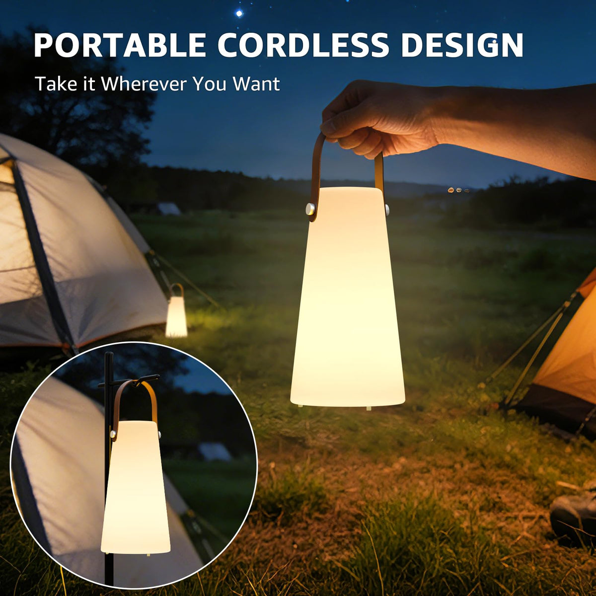 2 Pack Outdoor Lamps NiceBuy Rechargeable Outdoor Lanterns - NiceBuy Official Imagery - 6