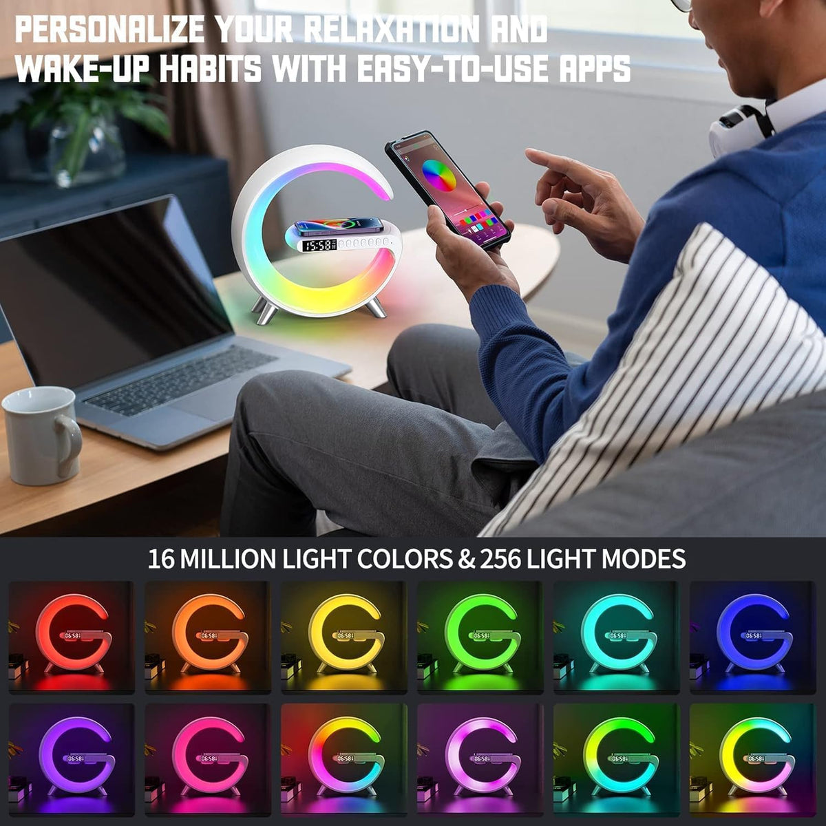 5 in 1 LED Table Lamp with Wireless Charging Bluetooth - RGFF Official Imagery - 3
