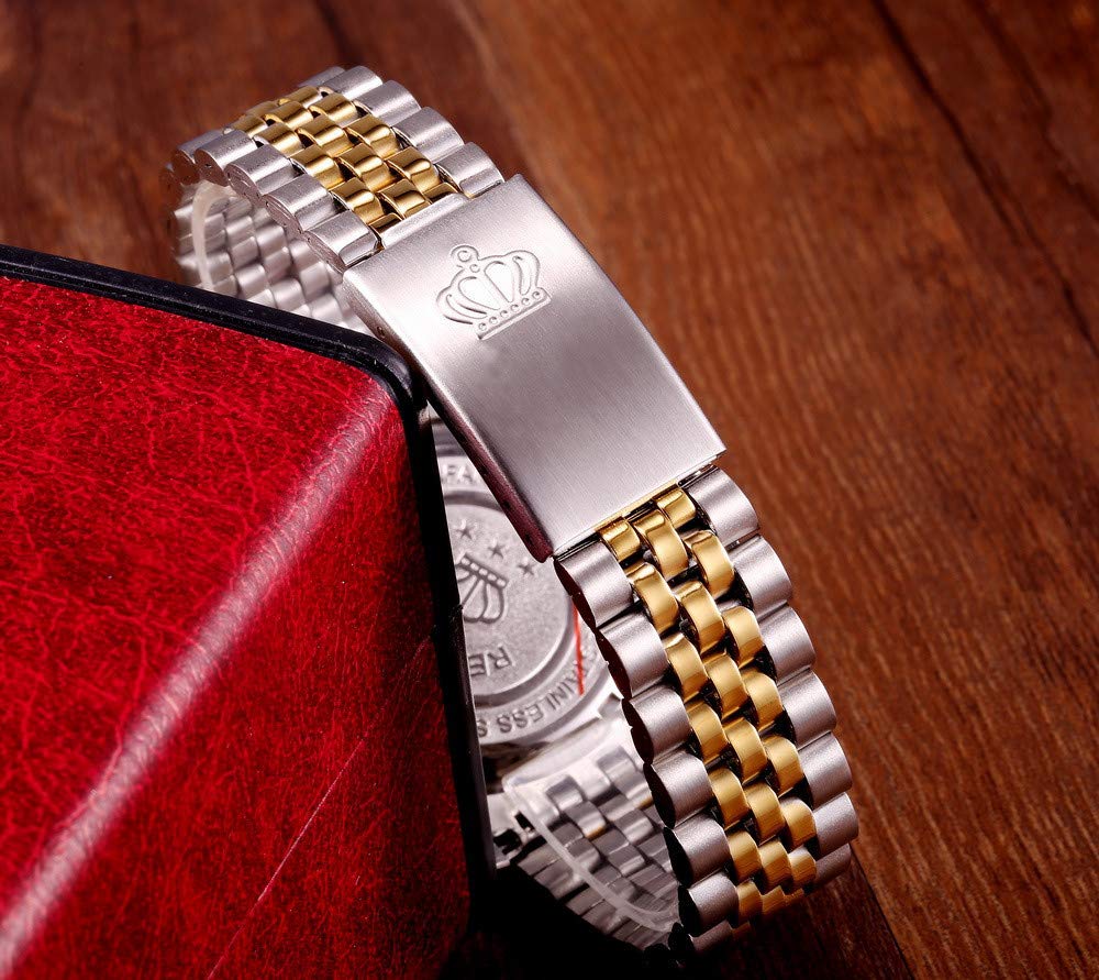 FANMIS Luxury Unisex Gold Crystal Quartz Calendar Gold Tone - FANMIS Official Imagery - 6