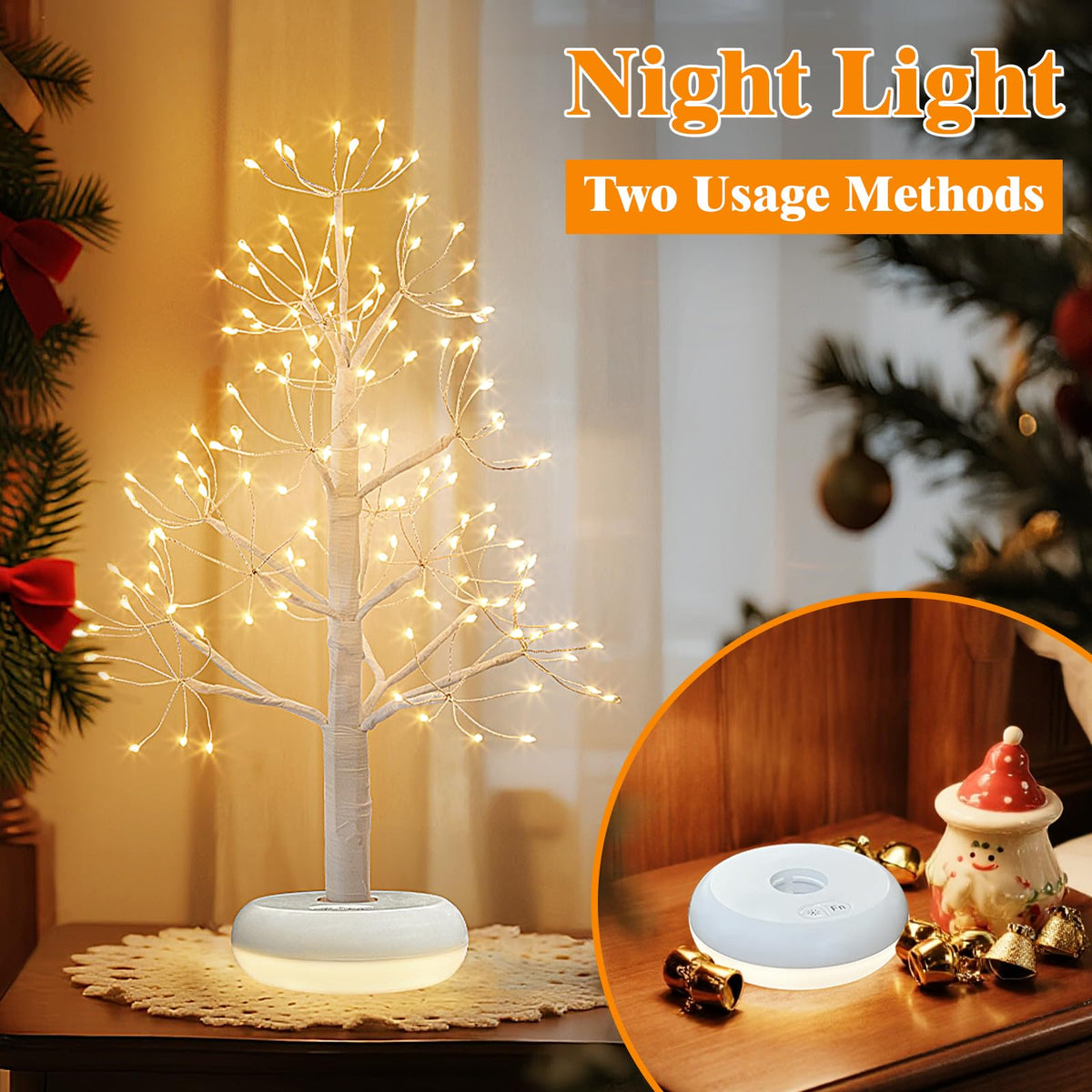 Small Christmas Tree with 136 Lights 1 64 FT Rechargeable - PEIDUO Official Imagery - 3