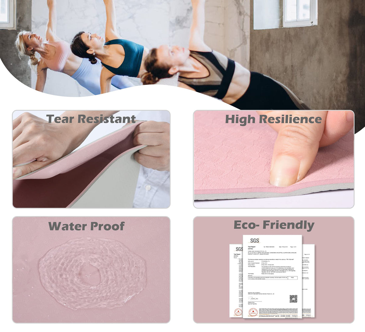 Large Yoga Mat for Men and Women 1 4 2 5 Inch Extra Thick - UMINEUX Official Imagery - 4