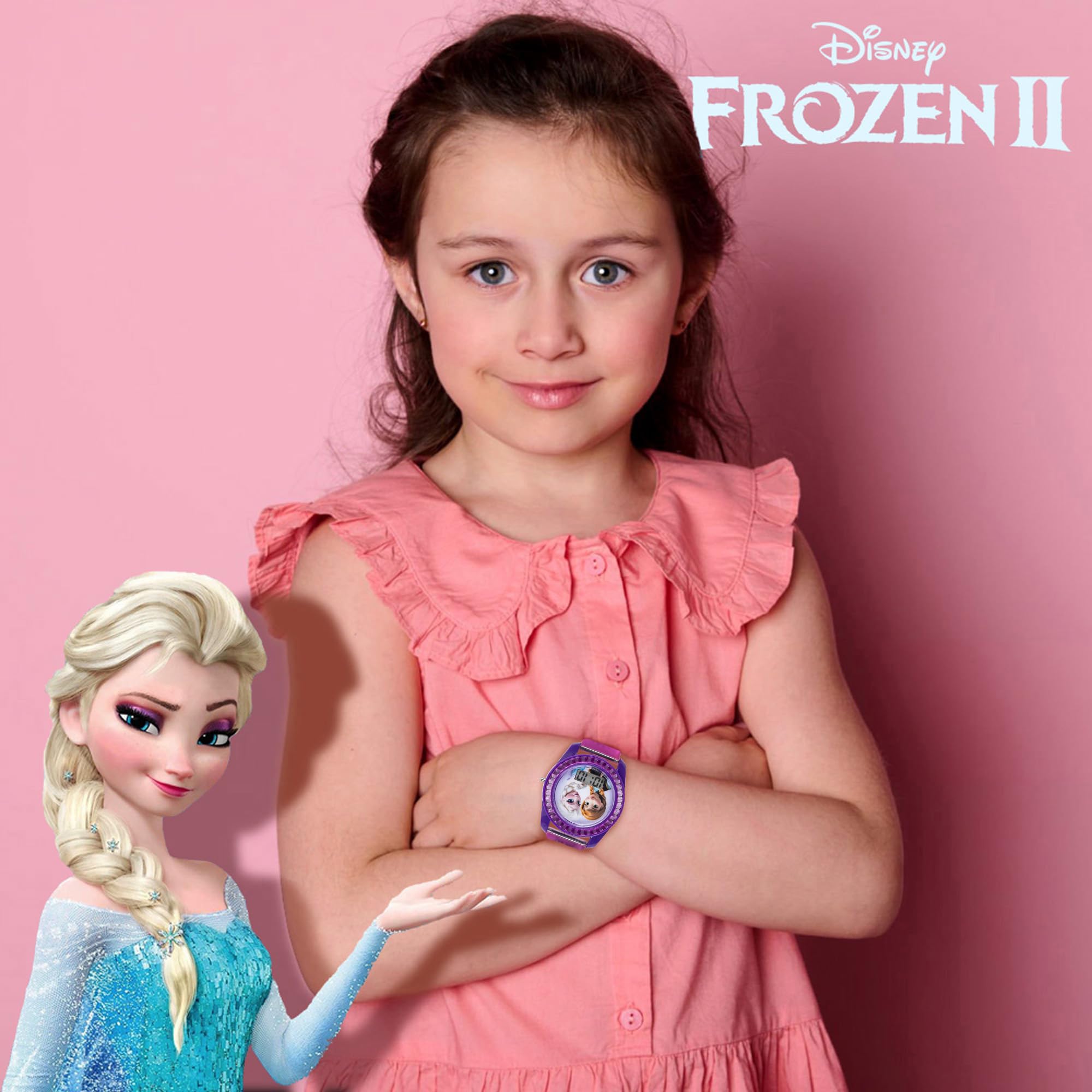 Accutime Disney Frozen Kids Digital Watch – Anna & Elsa LCD Timepiece, - View 5