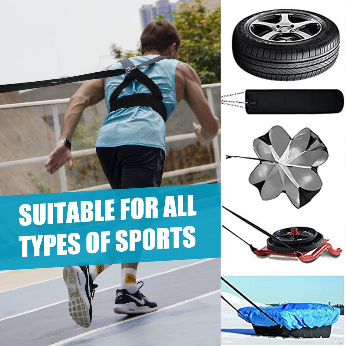 Sled Harness Workout Resistance and Assistance Trainer - YNXing Official Imagery - 6