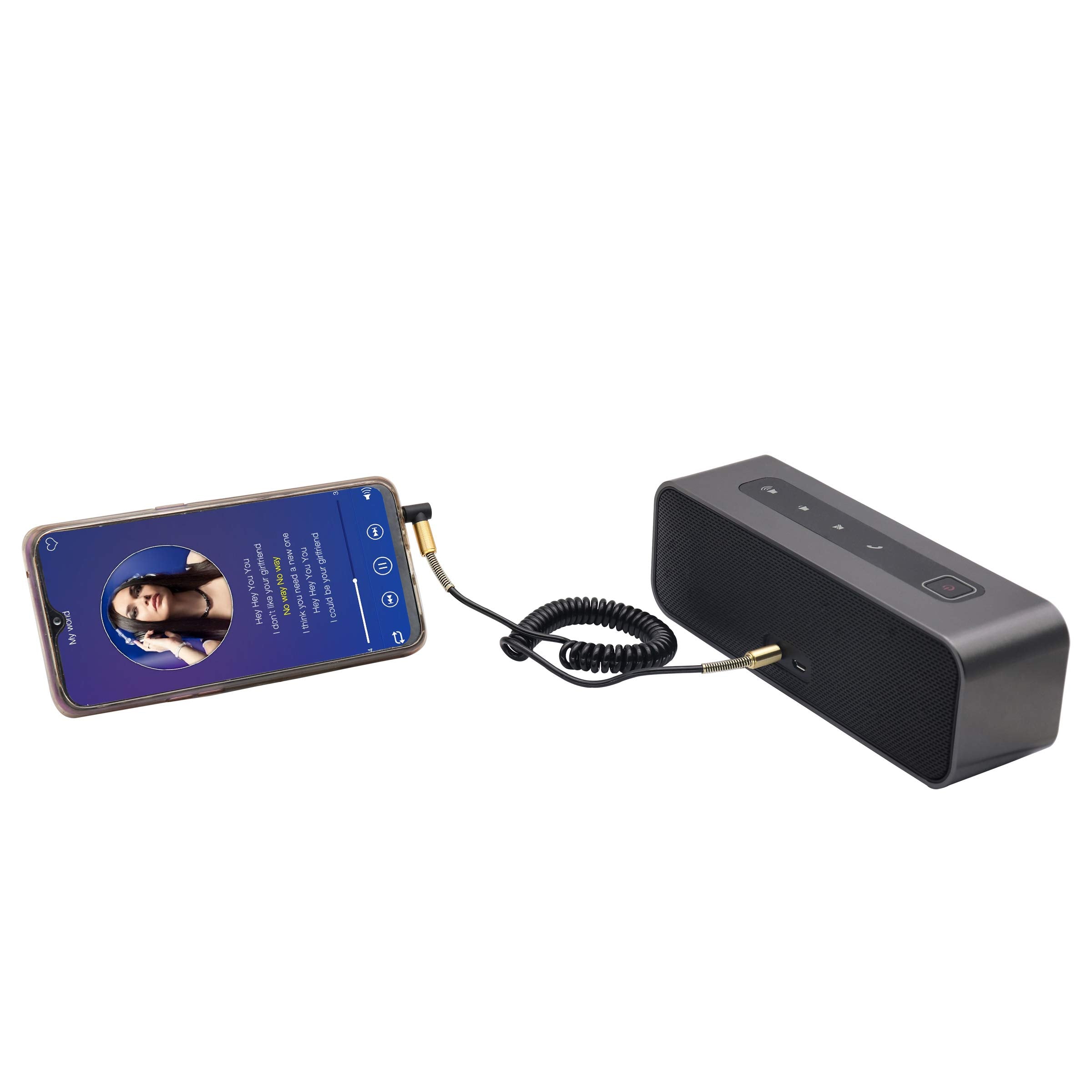 AAOTOKK 3.5mm Coiled Cable - 90 Degree Right Angle 3-Pole TRS Jac by AAOTOKK - Angle View 8