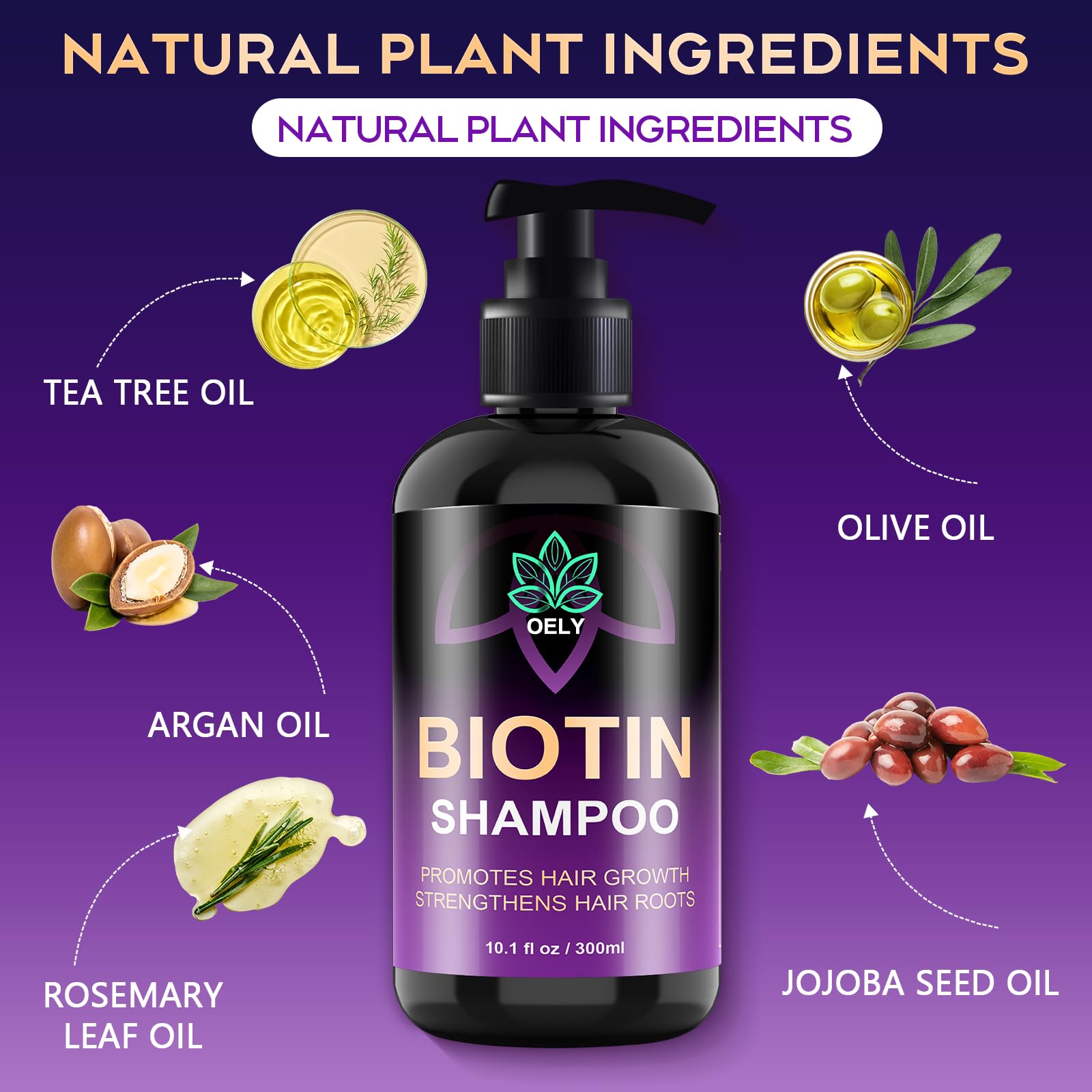 Biotin Hair Growth Shampoo Hair Loss Shampoo for Thinning - oely Official Imagery - 8