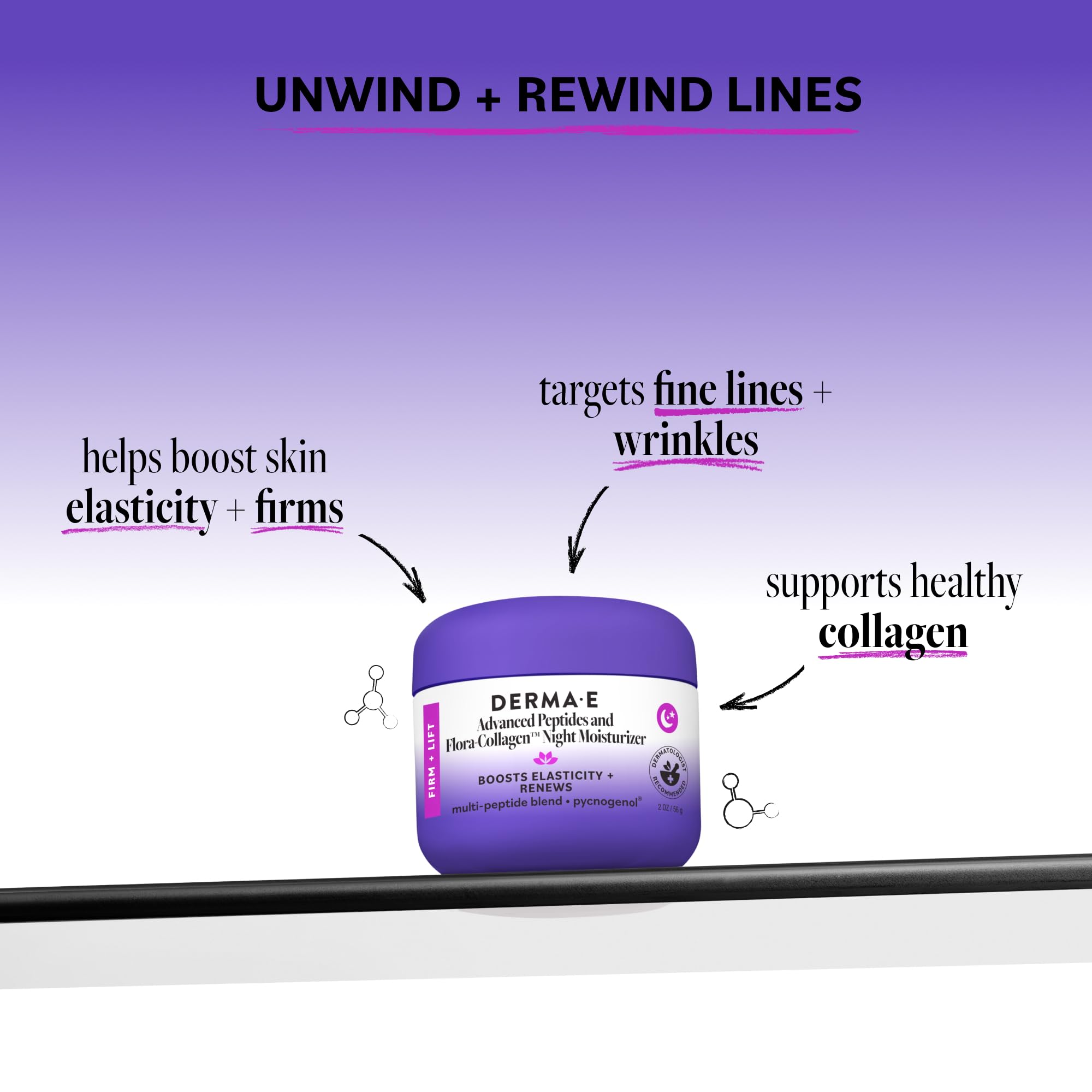 DERMA E Advanced Peptides Flora Collagen Moisturizing Night - Derma E Official Imagery - 5