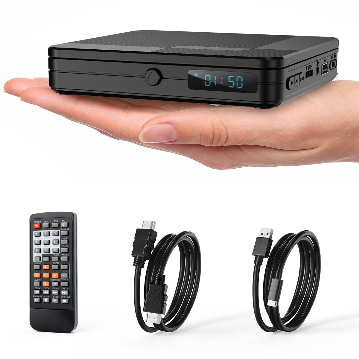 Mini DVD Player with HDMI Remote Control All Region Free - Homlab Official Imagery - 1