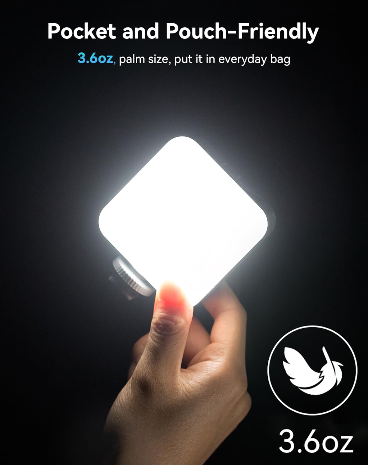 SmallRig P96 LED video light with 96 LED beads, portable camera light for photography and video lighting.