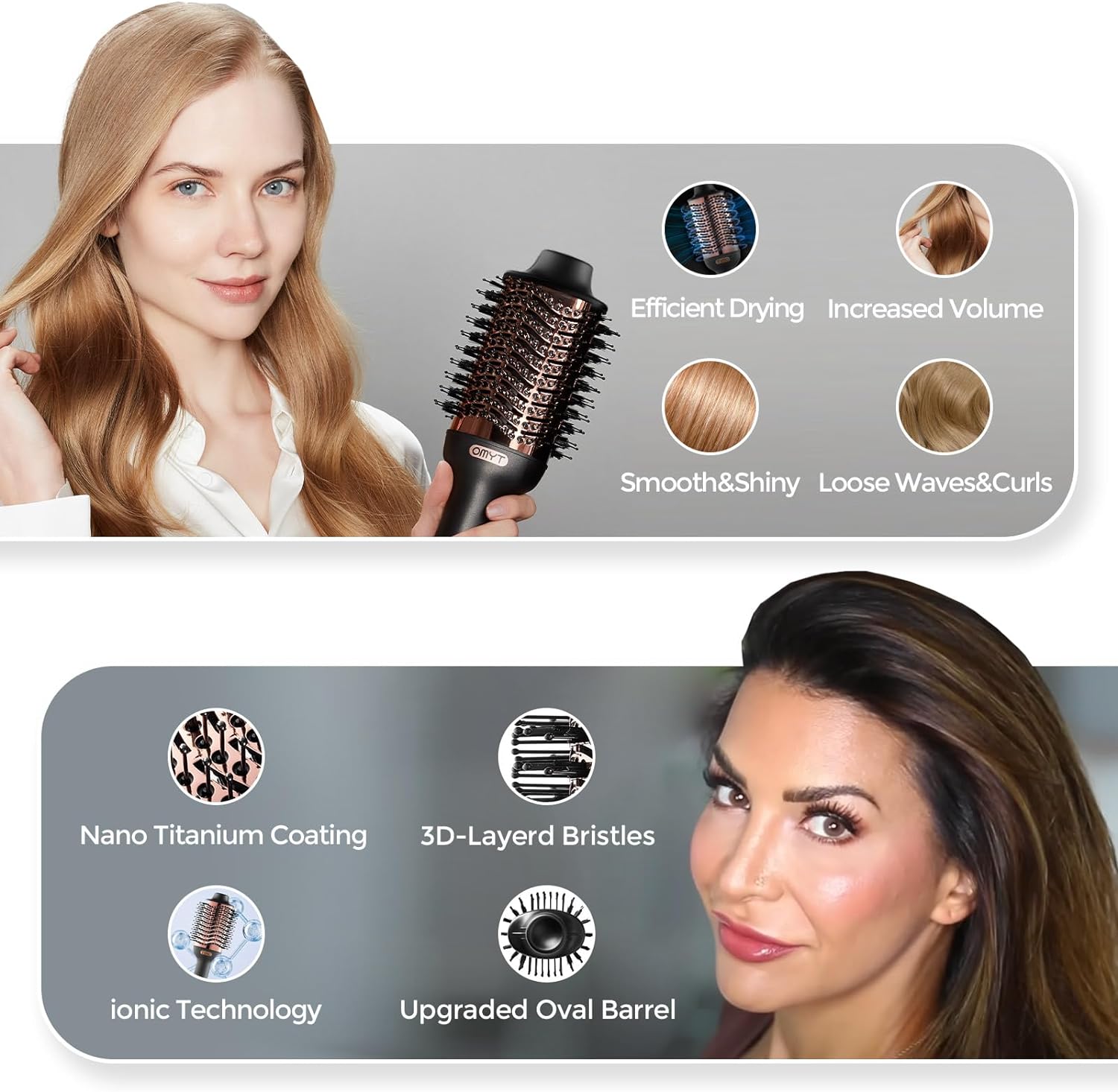 TYMO 4-in-1 ionic hair dryer brush and styler for volumizing and smoothing hair, with a compact blow dryer and styling tool