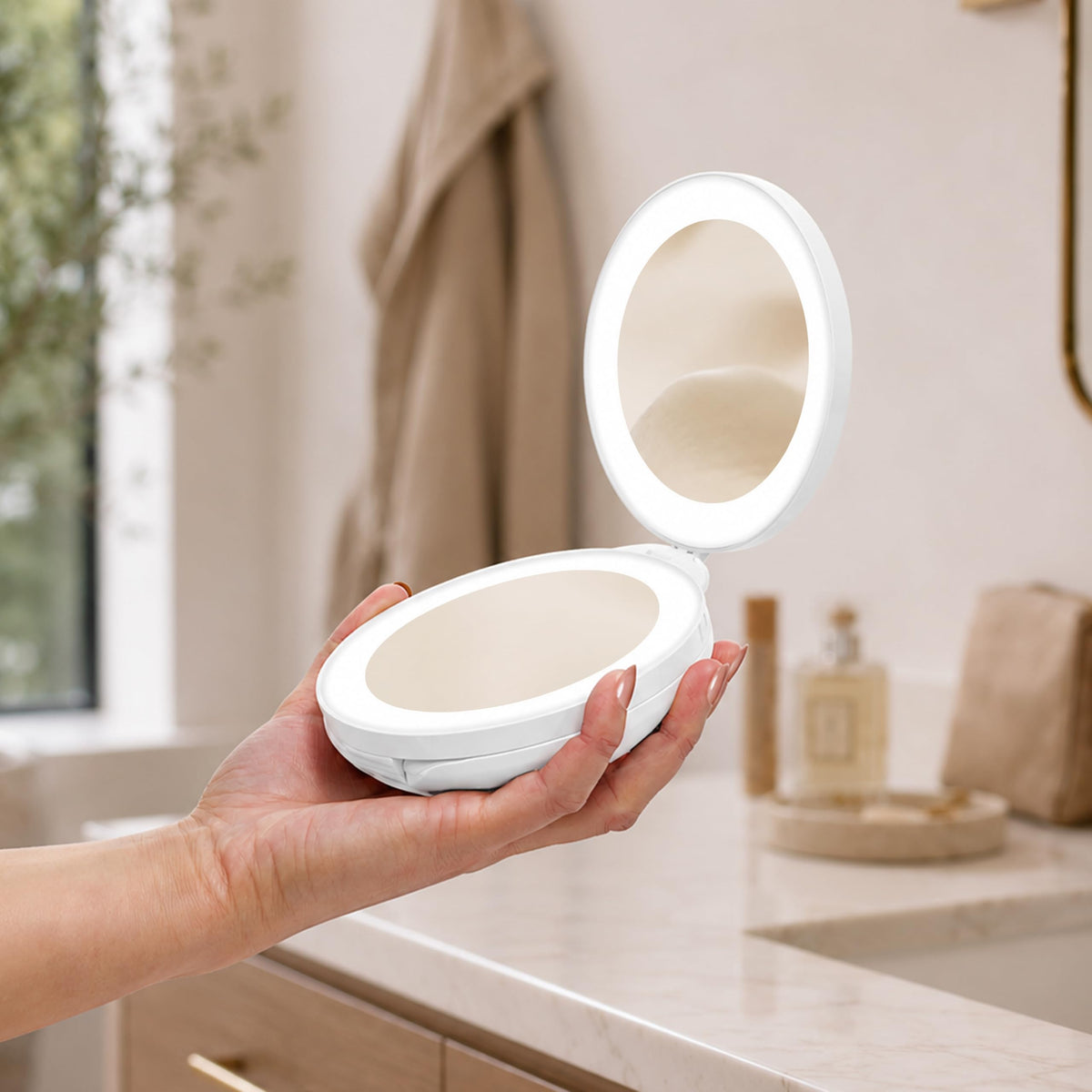 Zadro 4 5 Round LED Compact Mirror 10X 1X Travel Mirror with - Zadro Official Imagery - 3