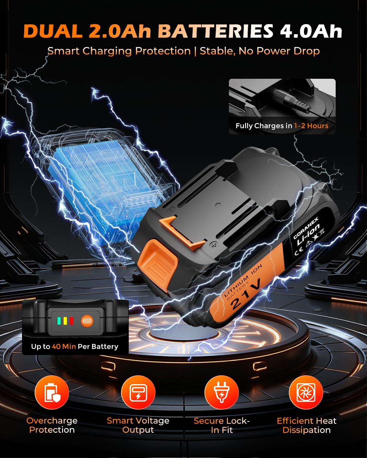 21V Cordless Drill Set with Toolbox - Coranex Official Imagery - 4