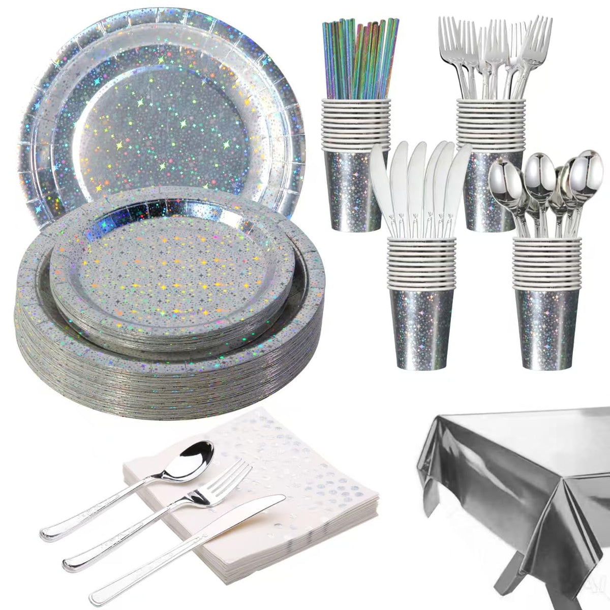 201 piece disposable party tableware set with paper plates - Zyzyphor Official Imagery - 1