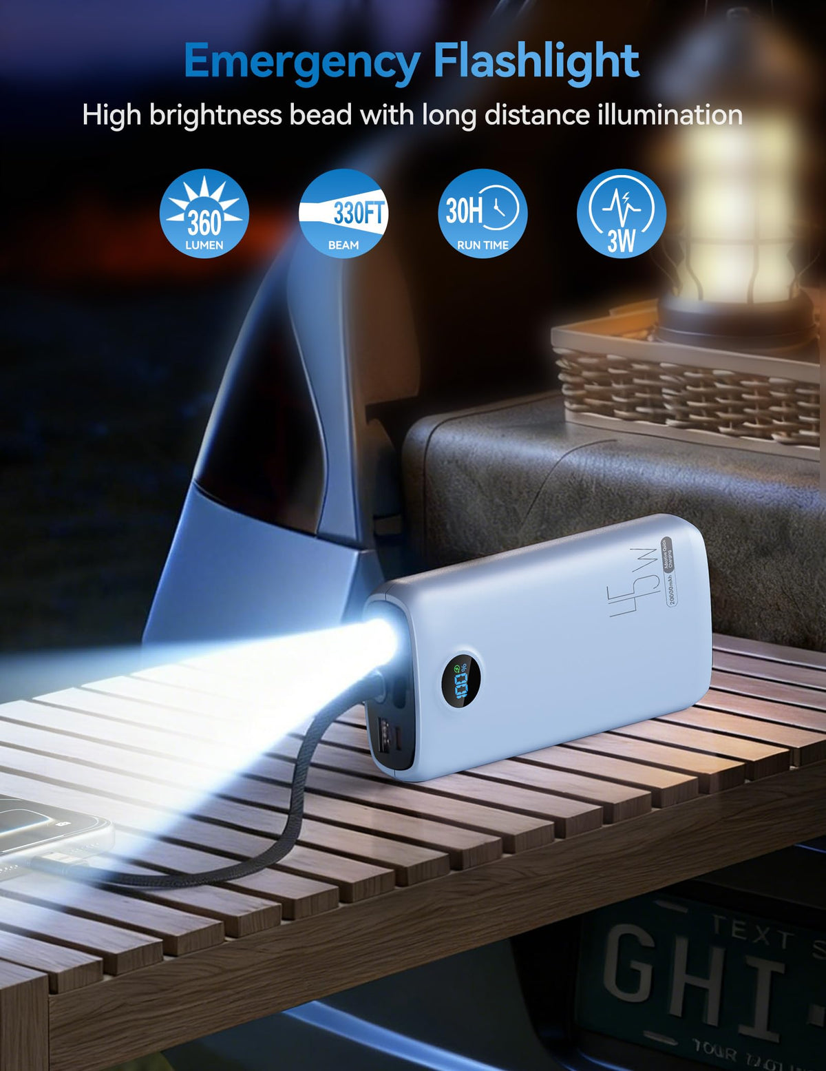 Portable Charger 20000mAh 45W Built in USB C Cable 3W - DIAMUAR Official Imagery - 8