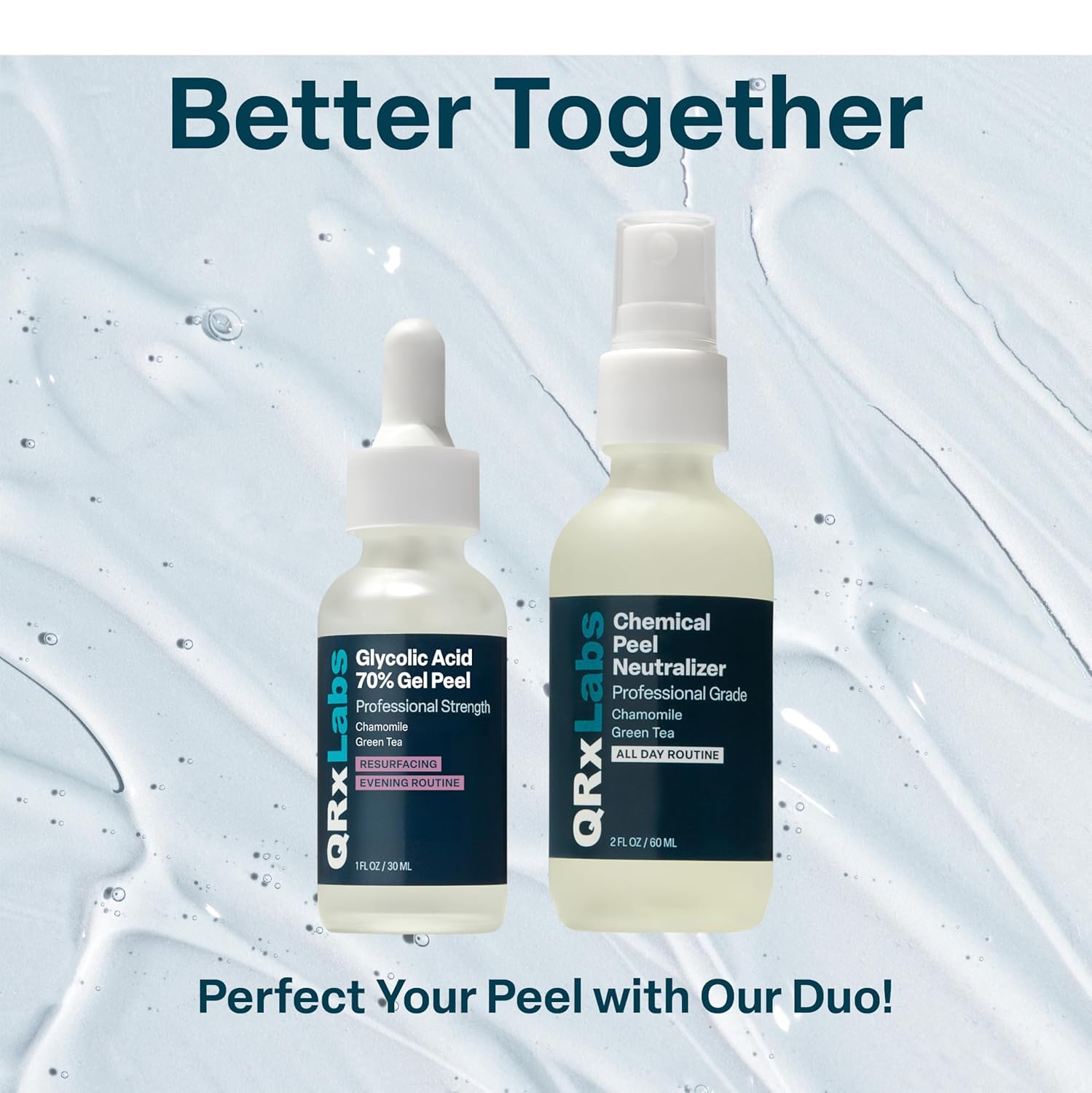 QRxLabs 70 Glycolic Acid Gel Peel Neutralizer Set - QRxLabs Official Imagery - 3
