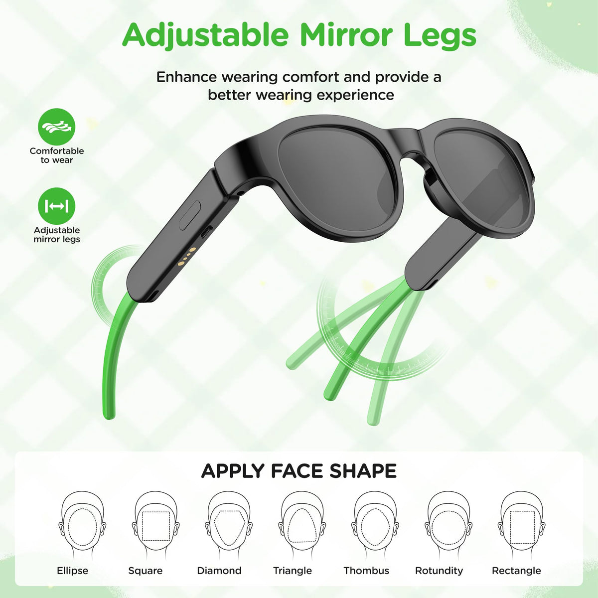 Kids Smart Glasses with LED Lights Bluetooth 5 4 Open Ear - HYYOYEE Official Imagery - 7