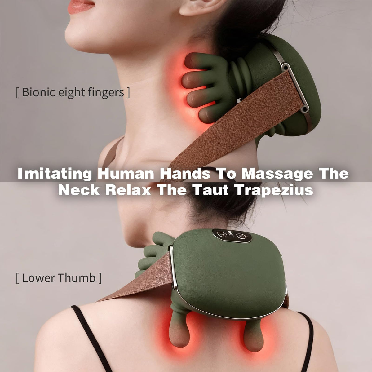 Neck Massager with Heat for Pain Relief Deep Tissue Cordless - Dojavop Official Imagery - 3