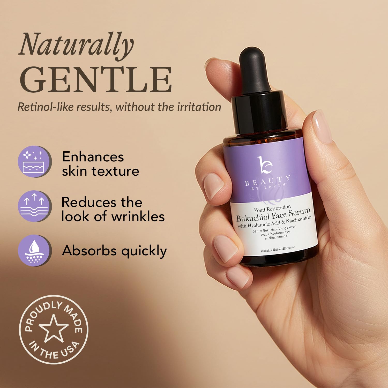 Beauty by Earth Bio Retinol Alternative Bakuchiol Serum - Smooths Fine Lines & - Beauty by Earth Official Product View 4
