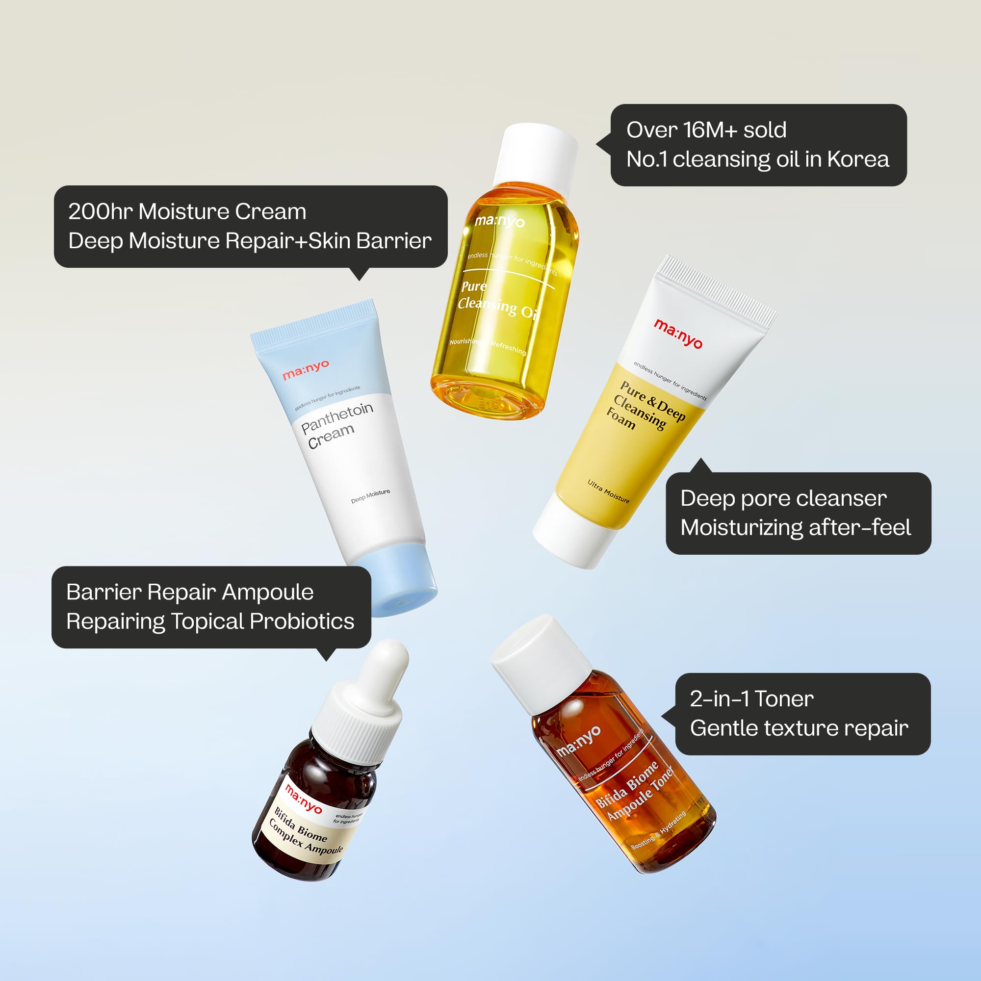 MANYO Best Sellers Kit, Korean Skin Care Set & Trial Gift Set - ma:nyo Official Product View 4