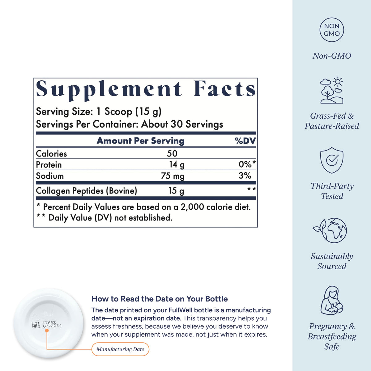 FullWell Unflavored Collagen Peptides Powder 15 87 oz - FullWell Official Imagery - 5