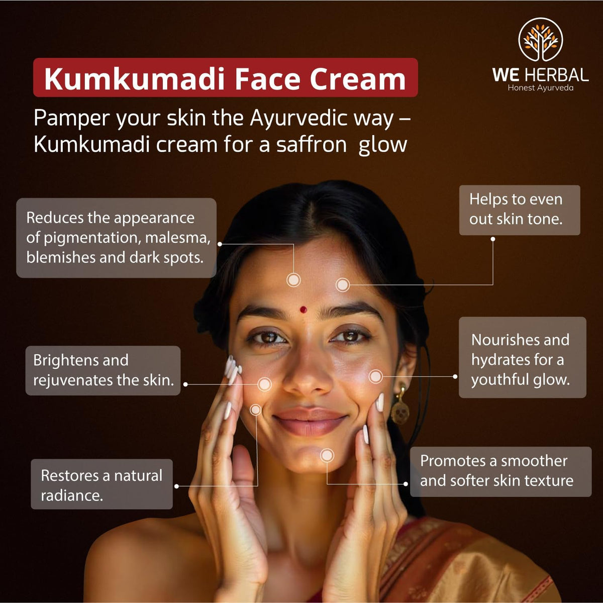 Kumkumadi Face Cream With Saffron Aloe Vera For Face 50g 1 - WE HERBAL Official Imagery - 6