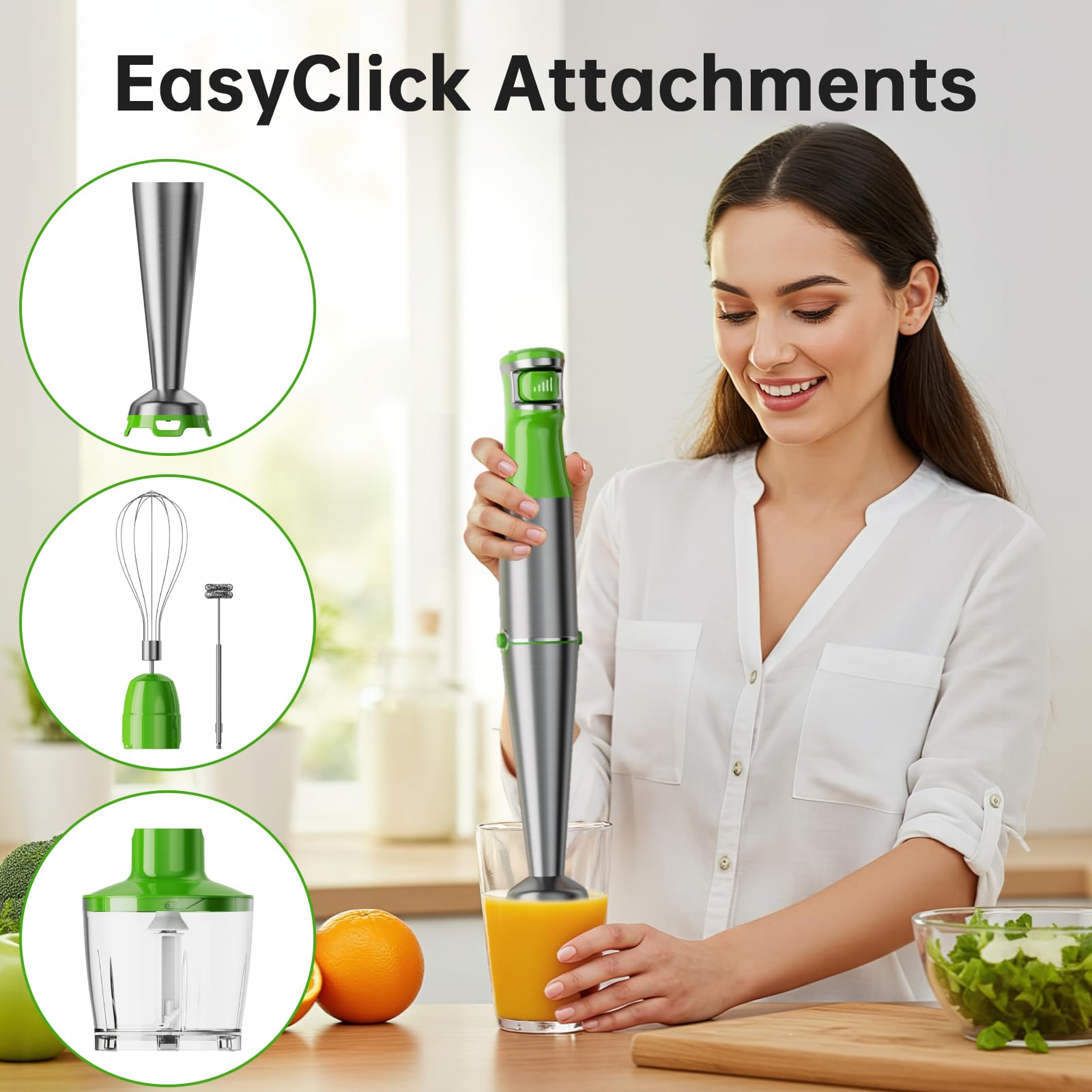 Turelar Immersion Blender Handheld Corded Hand Blenders Set 1100W by turelar - Angle View 6