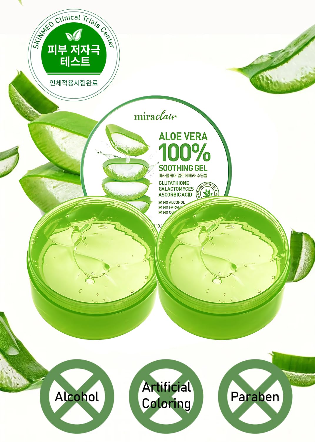 MIRACLAIR Pure Aloe Vera Gel Face, Skin & Hair 10.1 oz