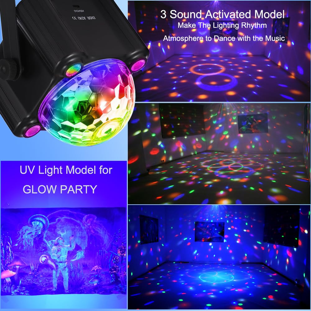 Disco Ball Party Lights Disco Ball Decor Disco Light Sound - KBJ Official Imagery - 3
