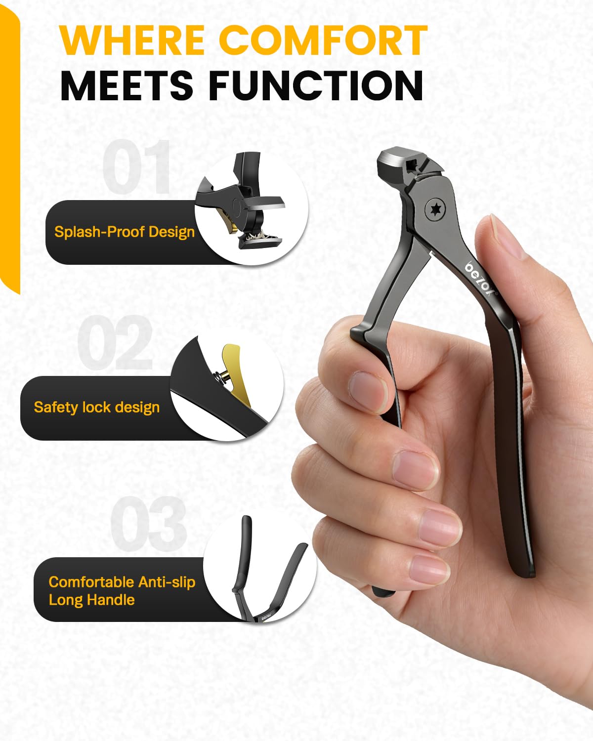 BEZOX Long Handle Toenail Clippers for Seniors