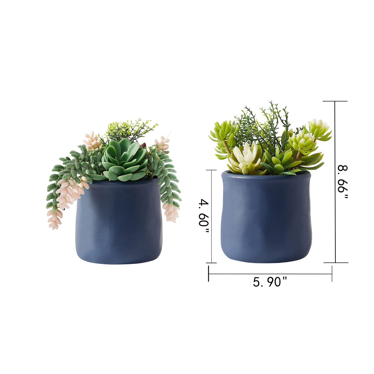Artificial Succulent in Ceramic Pots 2 Packs Fake Plants - ASTRIDIA Official Imagery - 4