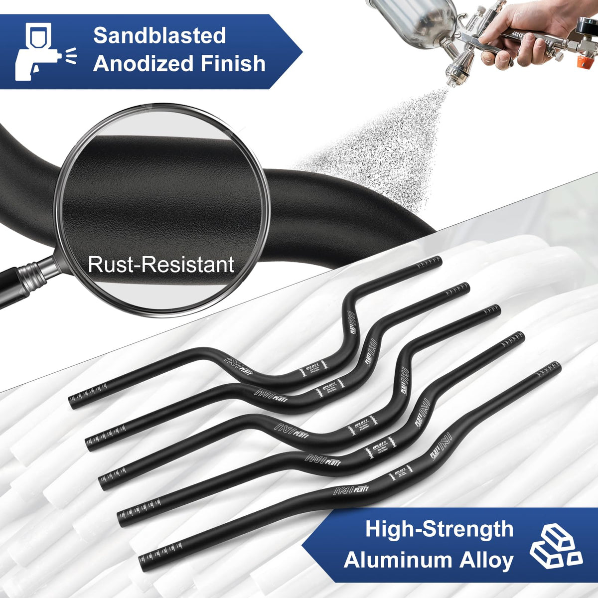 PLATT 25 4 31 8mm Mountain Bike Handlebar Riser Handlebar - PLATT Official Imagery - 6