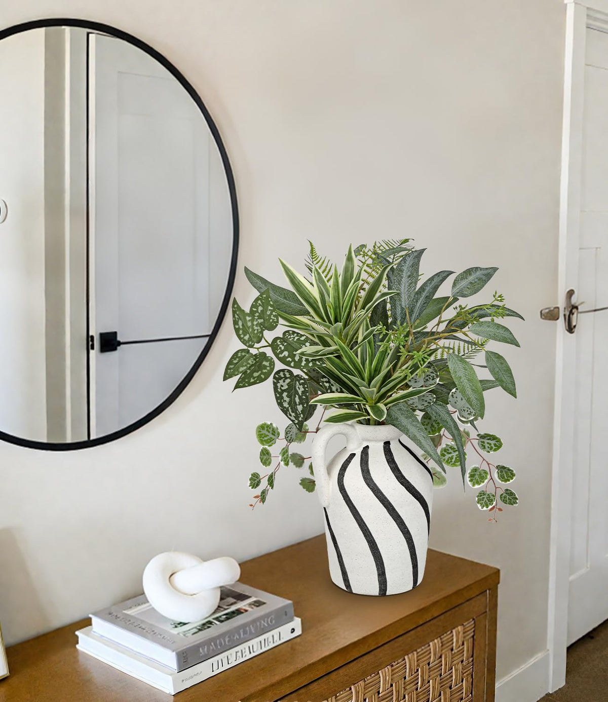 Artificial Greenery Arrangement with Cement Vase Fake Potted - DILATATA Official Imagery - 7