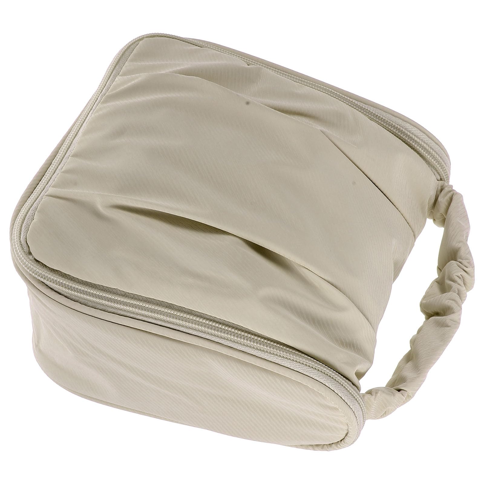TOVINANNA Large Capacity Travel Toiletry Bag with Handle Waterproof Cosmetic Makeup Organizer Beige for Women Outdoor Use