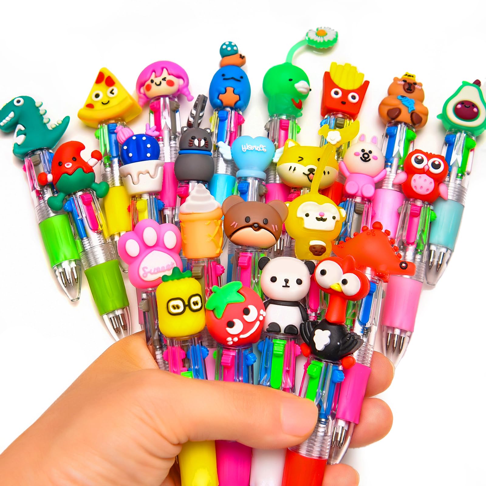 24Pcs Mini Multicolor Pens in One 4-in-1, Cute Pens Bulk for - Product Imagery