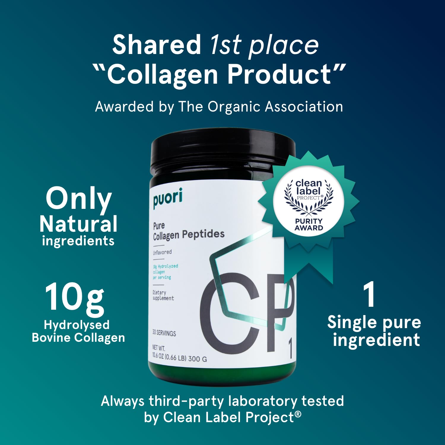Puori CP1 Pure Collagen Peptides Powder Unflavored 30 - Puori Official Imagery - 3