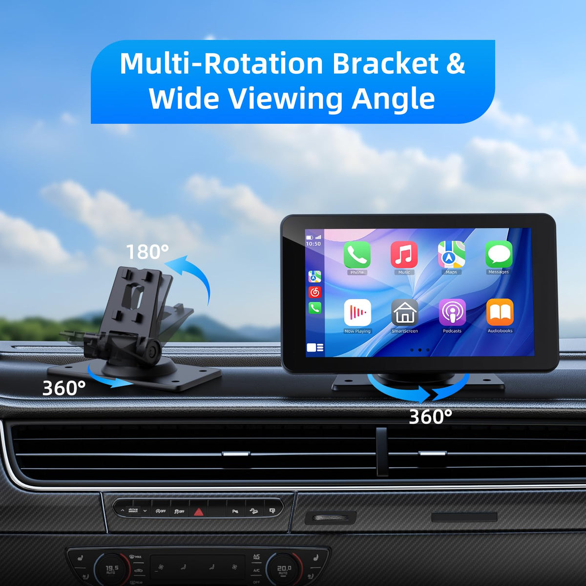 VUKARUAL Wireless Carplay and Android Auto Screen for Car 7 - VUKARUAL Official Imagery - 8
