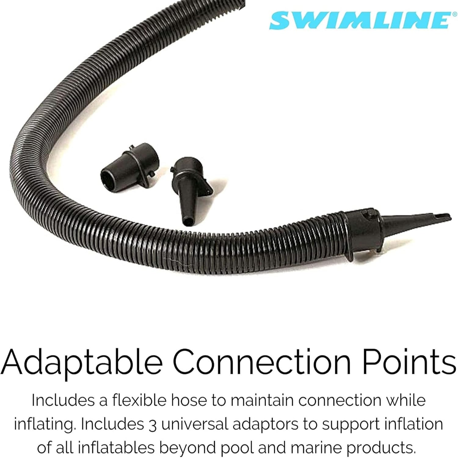 Swimline electric pump for inflatables, compact and portable with digital controls for quick inflation and deflation.