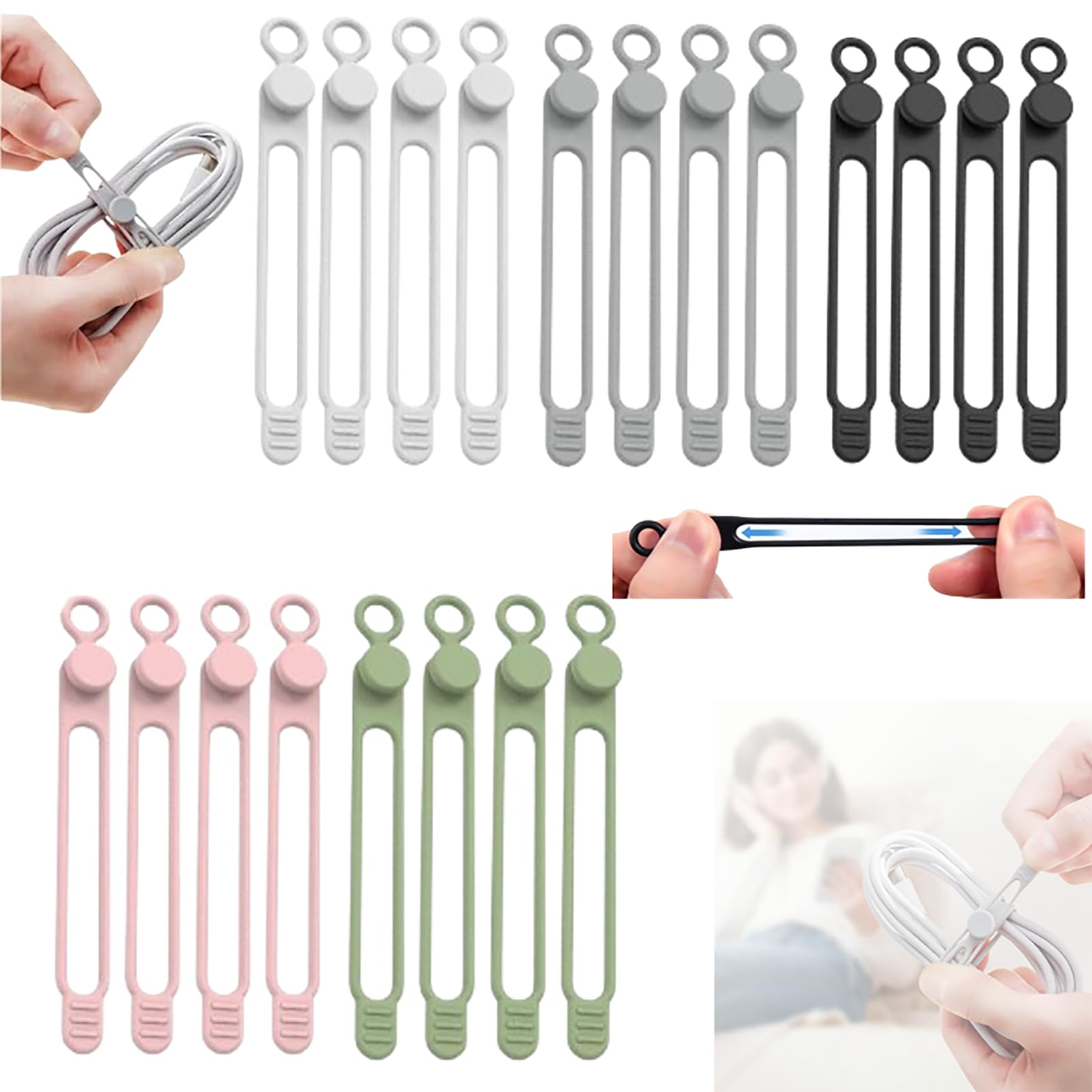 PUSKIU Data Cable Organizer, 2026 Upgrade Silicone Headphone Organizer - View 8