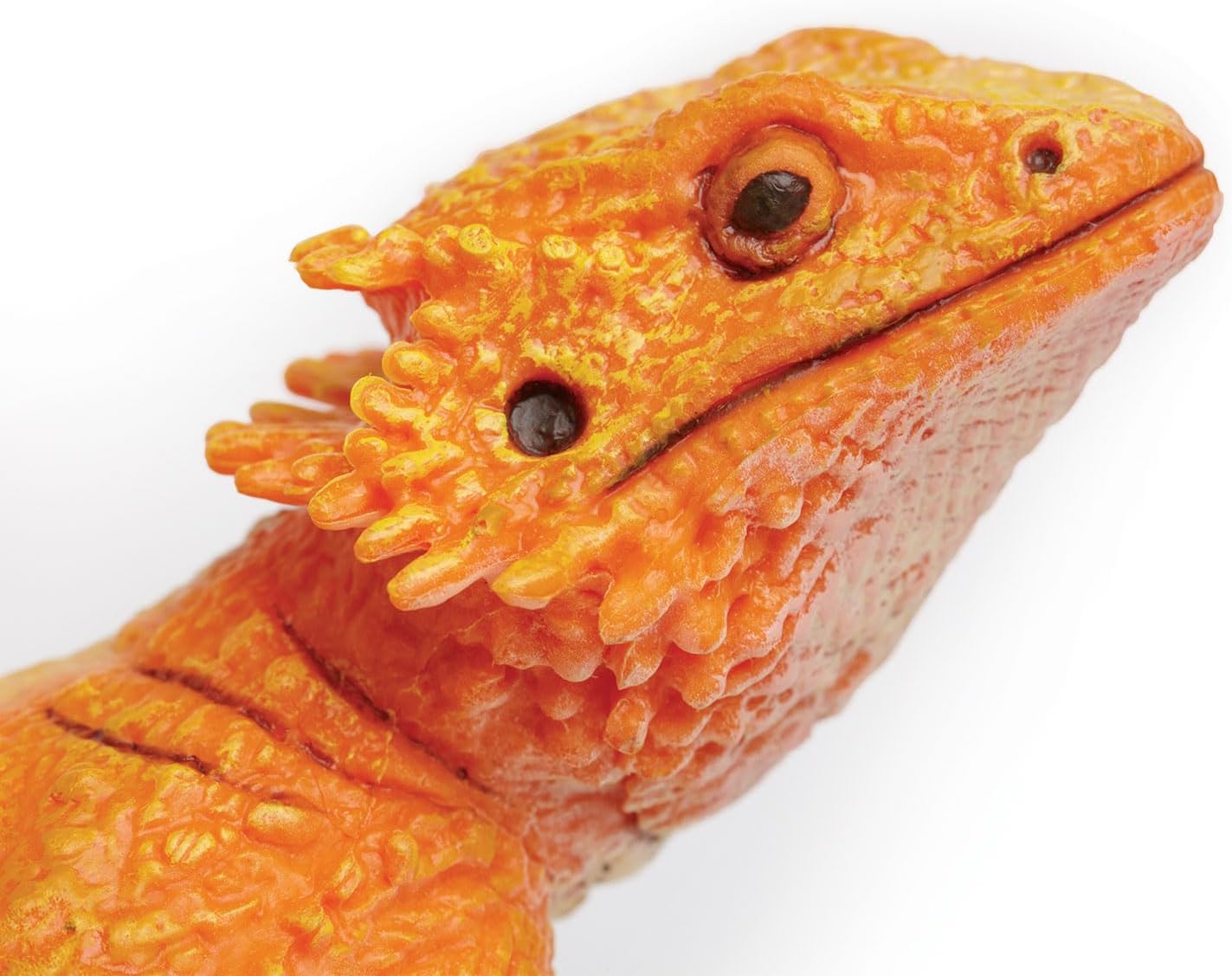 Safari Ltd. bearded dragon figurine, detailed 8.5-inch plastic model of a bearded dragon lizard, realistic and collectible.