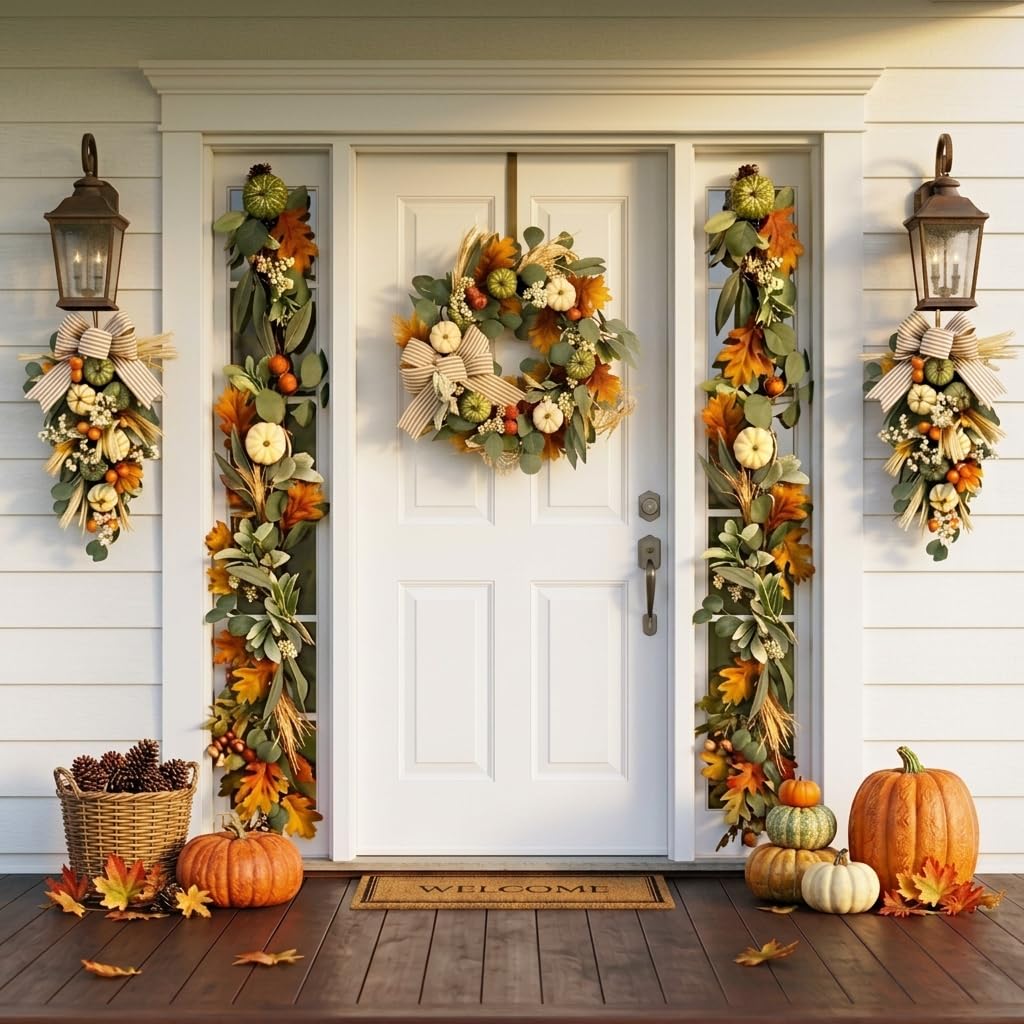 Valery Madelyn 6ft Fall Garland for Mantle with Pumpkins - Valery Madelyn Official Imagery - 7