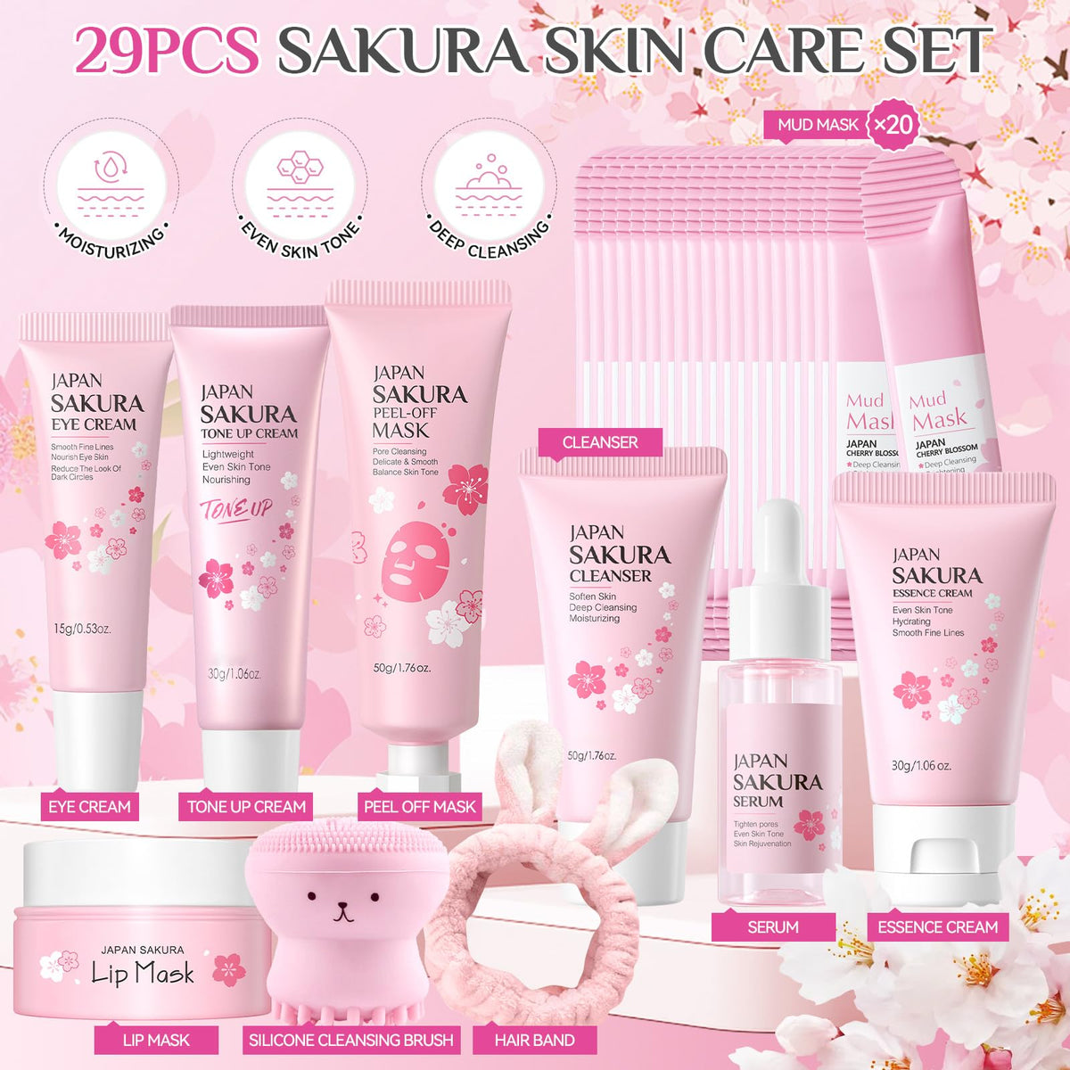 29Pcs Sakura Skincare Set Skincare for Girls 10 12 Complete - Ofanyia Official Imagery - 3