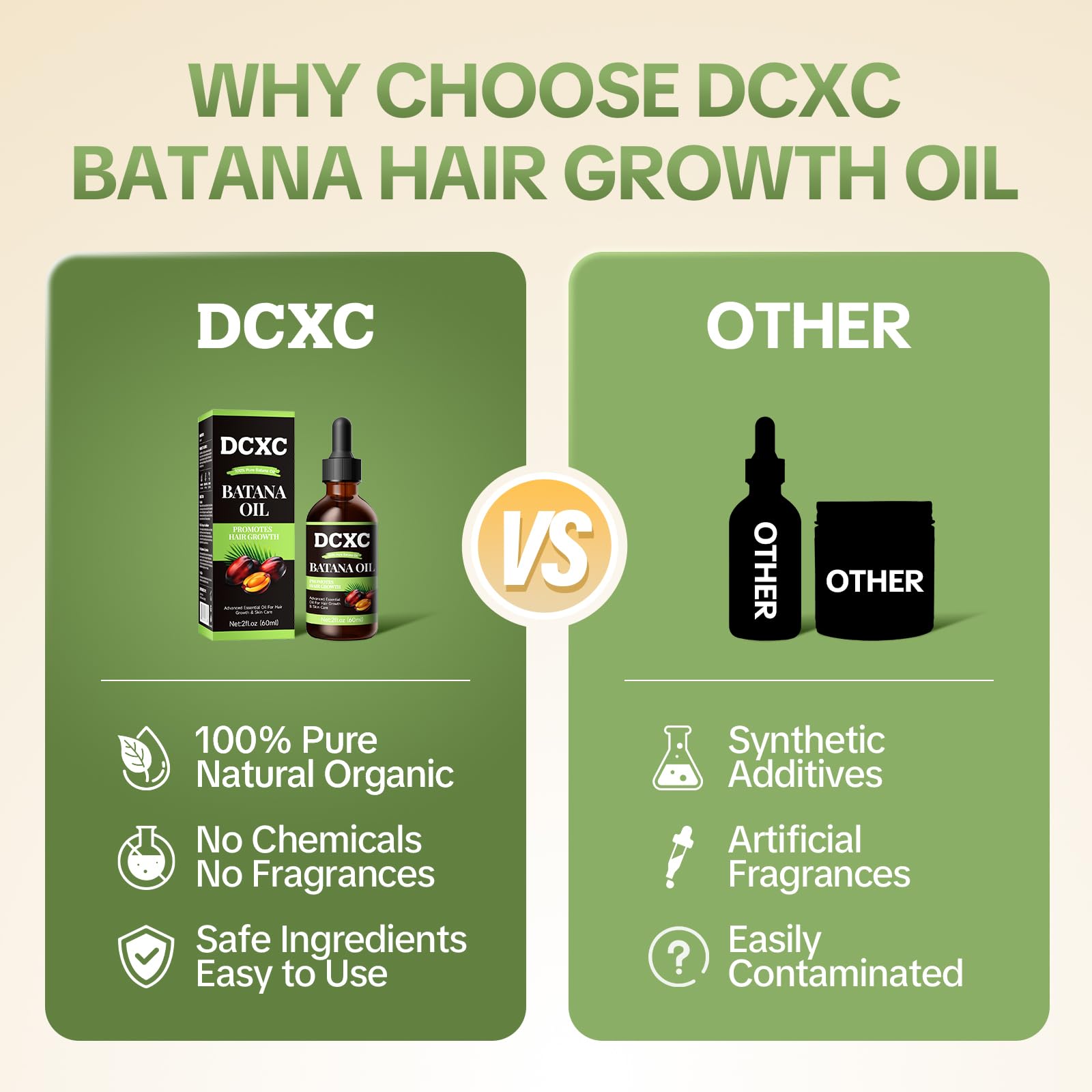DCXC 100% Pure Batana Oil for Hair Growth - Natural Scalp Care & Hair Thickening T - DCXC Official Product View 7