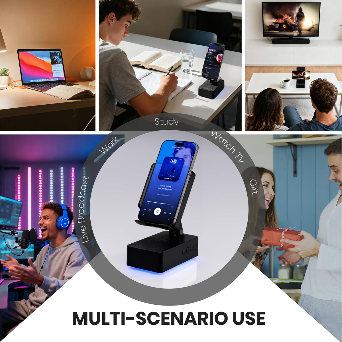 Wireless Sensor Speaker Colorful LED Ambient Light Foldable - DBHBAODZI Official Imagery - 6