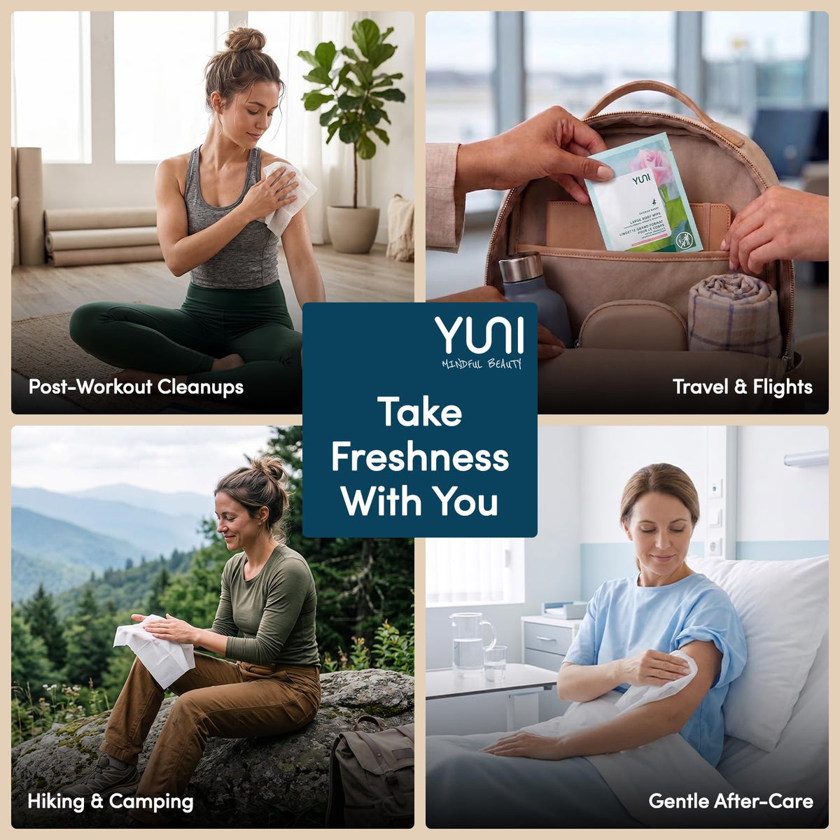 YUNI Beauty Large Body Wipes 12 x 10 Inches - YUNI Beauty Official Imagery - 6